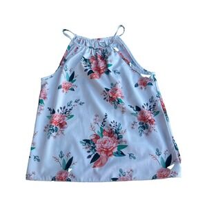 Girls Dressy 2pc Cream and Pink Floral outfit size 11-12y